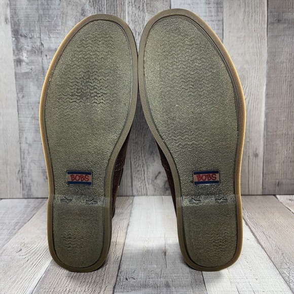 BOBS by Skechers Chill Luxe Buttoned Up Women's Leather Slip On Flats Size 9.5 - Picture 12 of 13